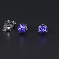 14K White Gold Tanzanite Earrings .64 Carats