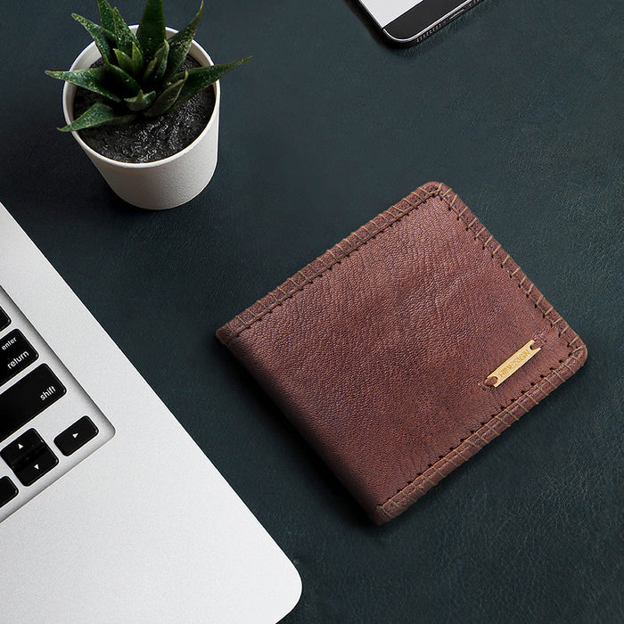 247-2020  Brown Leather Bi-Fold Wallet
