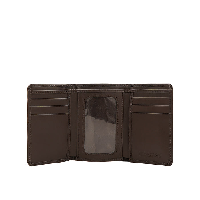 255-Tf  Brown Leather Trifold Wallet