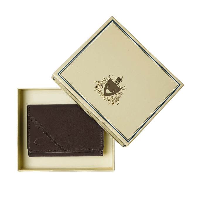 255-Tf  Brown Leather Trifold Wallet