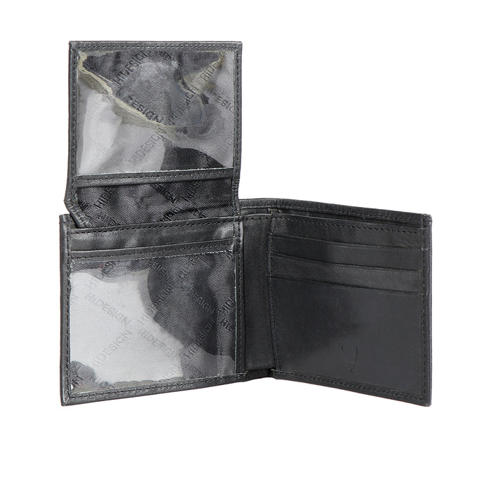 263-144A Black Leather Bi-Fold Wallet