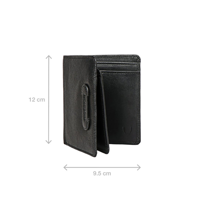 279-144B  Black Leather Bi-Fold Wallet