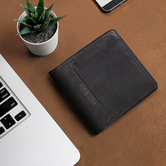 282-017 Black Leather Bi-Fold Wallet