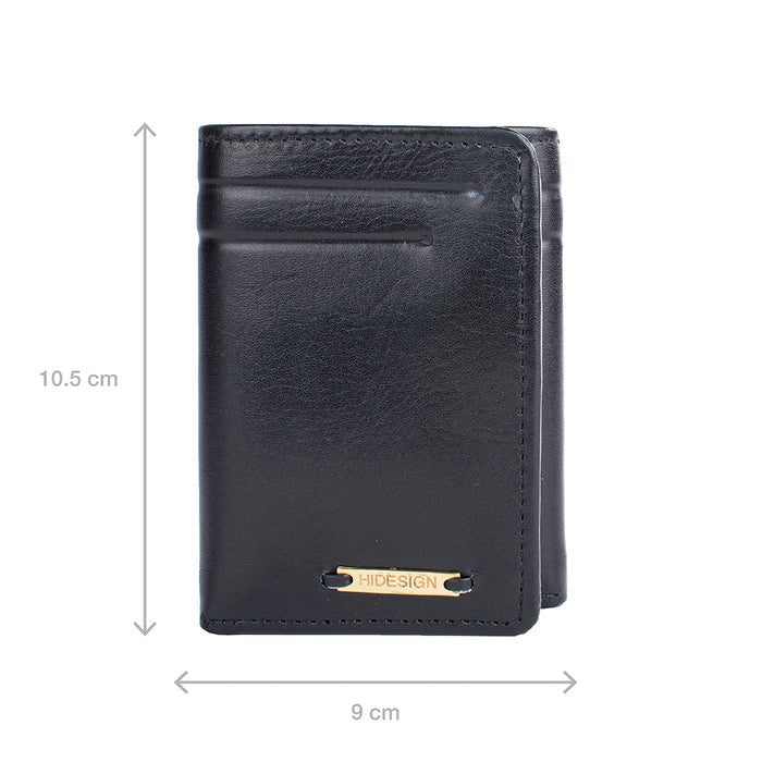 284-Tf  Black Leather Trifold Wallet