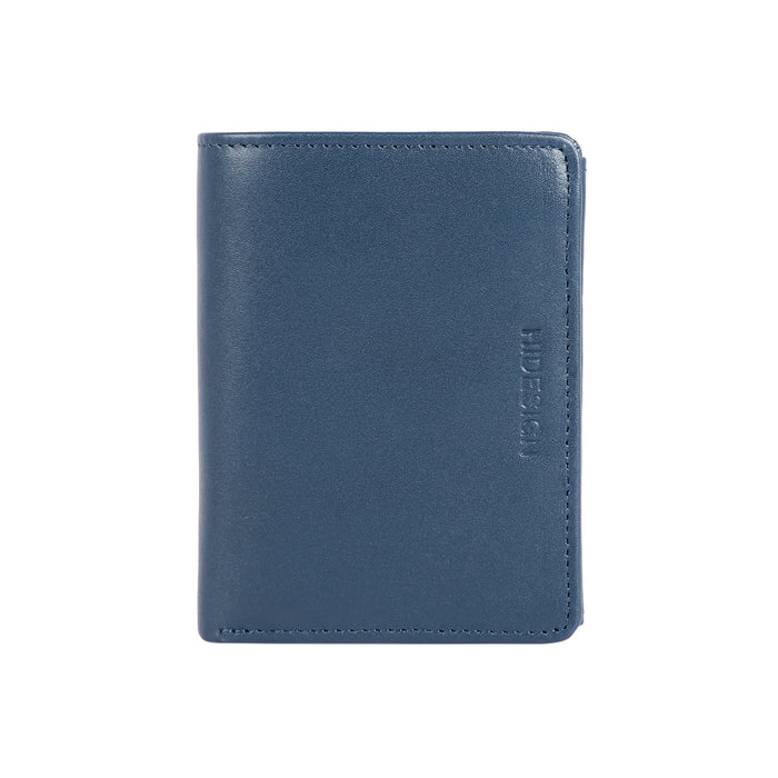 291-L108  Blue Leather Bi-Fold Wallet