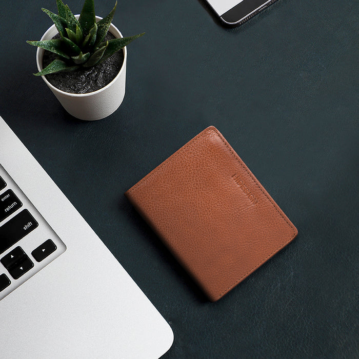 291-L108  Tan Leather Bi-Fold Wallet