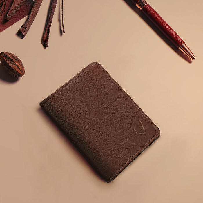 294-Idch  Brown Leather Card Holder