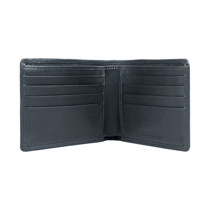 300-017  Blue Leather Bi-Fold Wallet