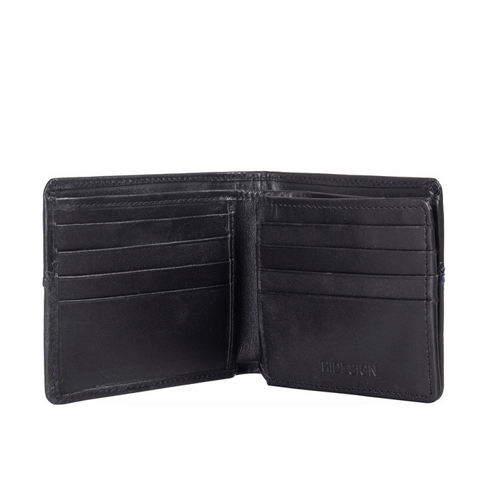 301-2020 Black Leather Bi-Fold Wallet