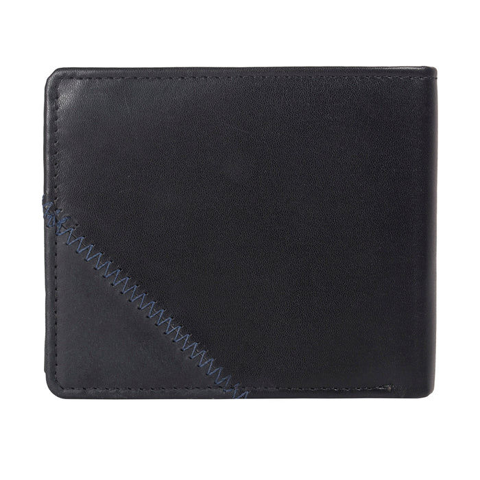 301-2020 Black Leather Bi-Fold Wallet