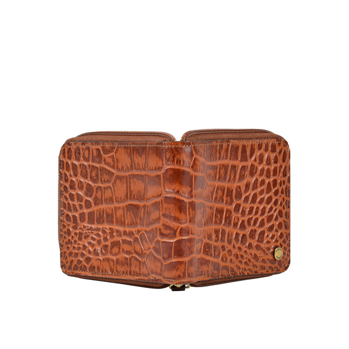 341-017  Sb Black Leather Zip Around Wallet