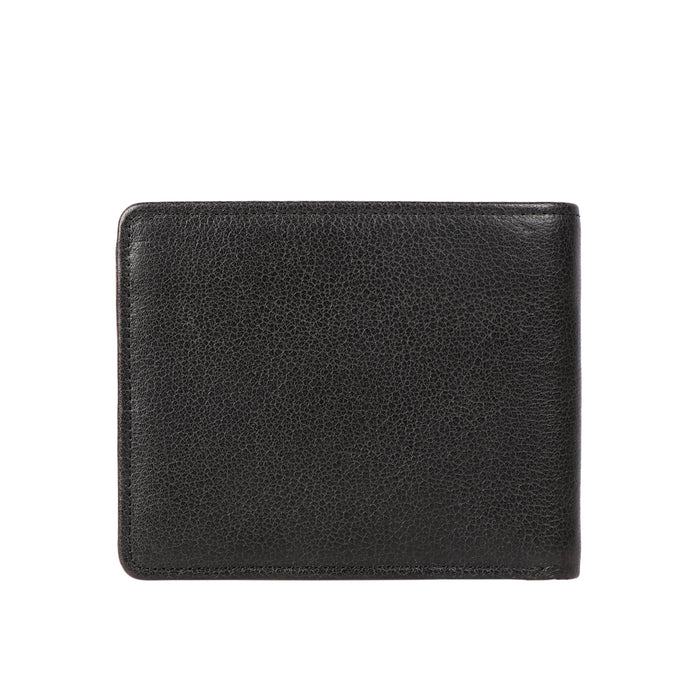 344-017  Black Leather Bi-Fold Wallet