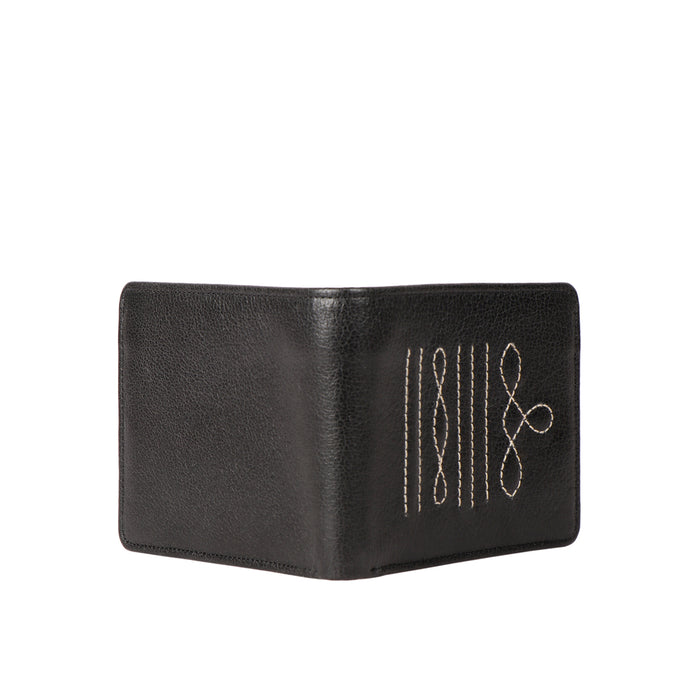344-017  Black Leather Bi-Fold Wallet