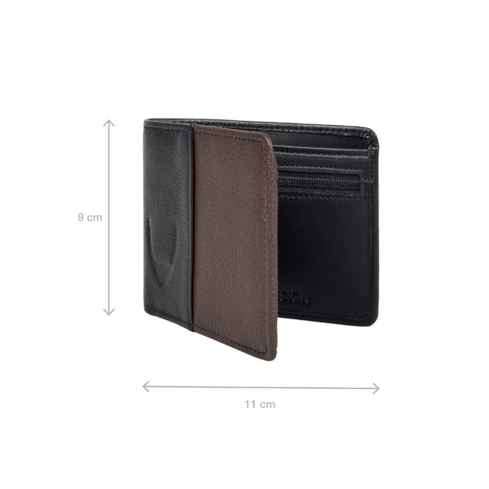 382-490  Black Leather Bi-Fold Wallet