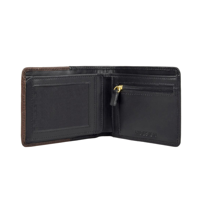 382-490  Black Leather Bi-Fold Wallet
