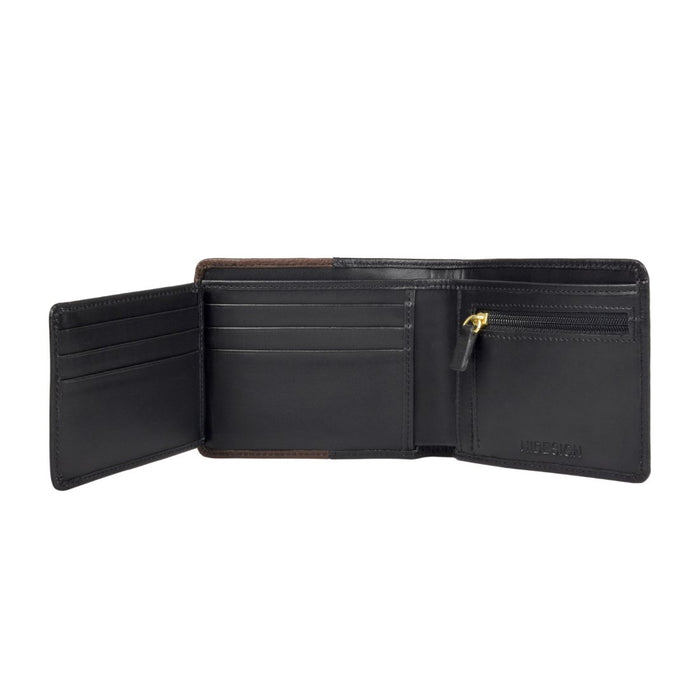 382-490  Black Leather Bi-Fold Wallet