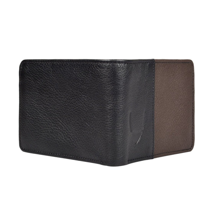 382-490  Black Leather Bi-Fold Wallet