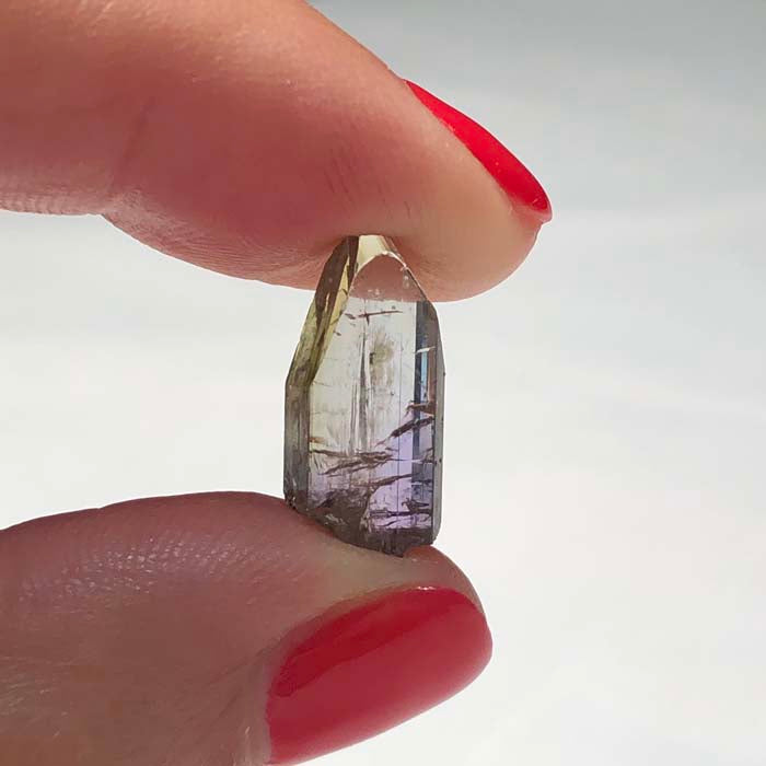 6.95 ct Yellow Violet Fancy Colored Tanzanite Crystal