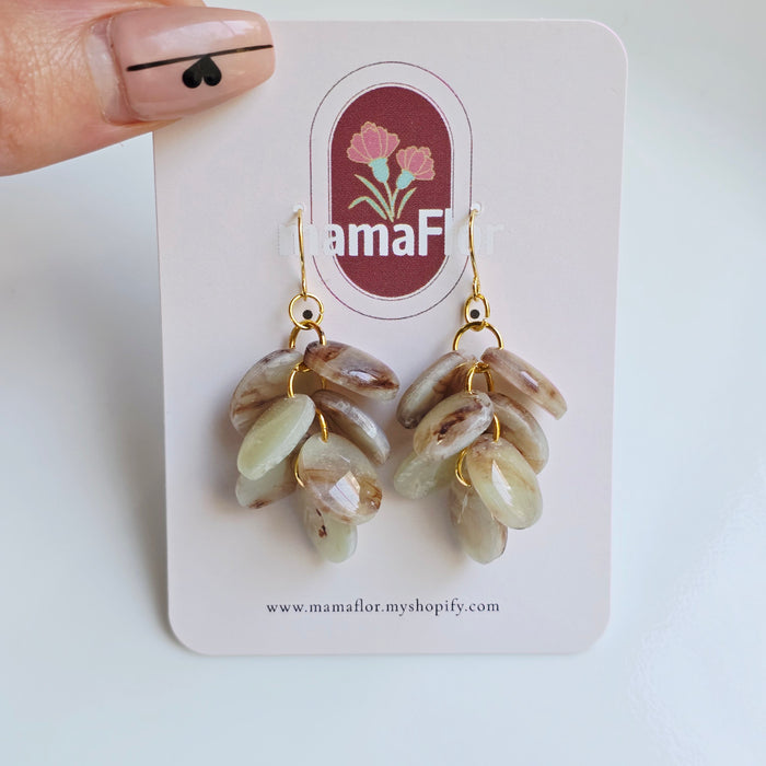Ada Cascade Earrings in faux stone