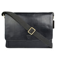 Aiden 01 Black Leather  Messenger Bag