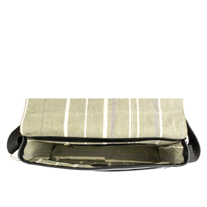 Aiden 01 Black Leather  Messenger Bag