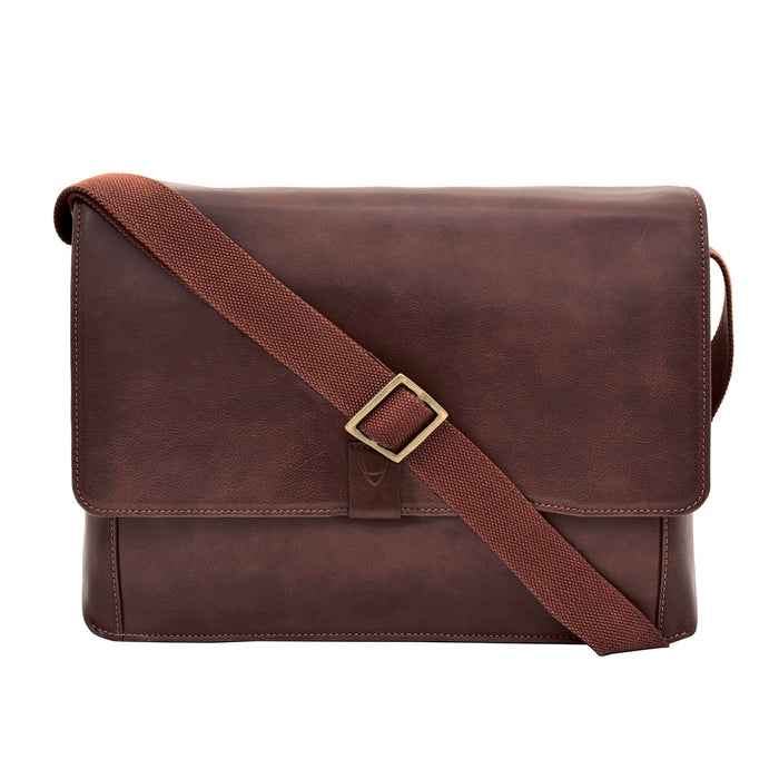 Aiden 01 Brown Leather  Messenger Bag