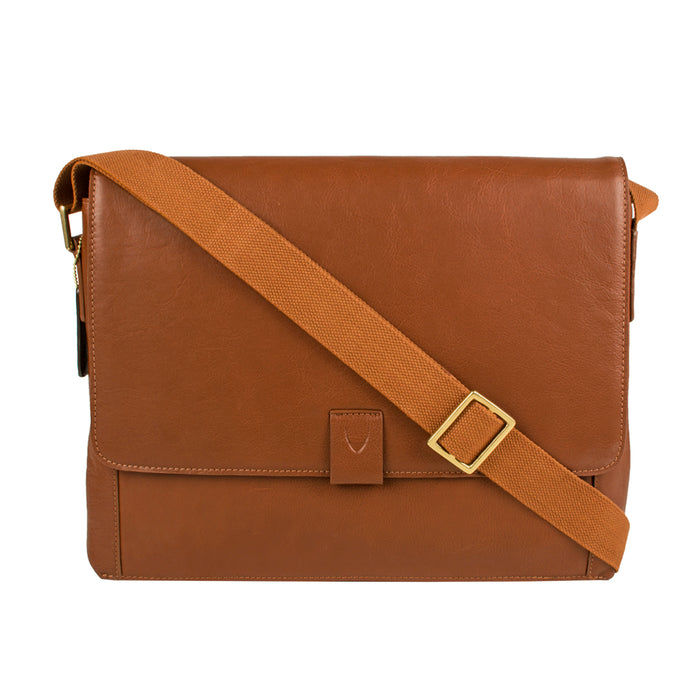 Aiden 01 Tan Leather  Messenger Bag