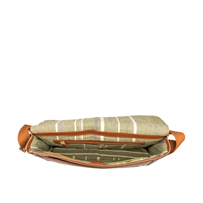 Aiden 01 Tan Leather  Messenger Bag
