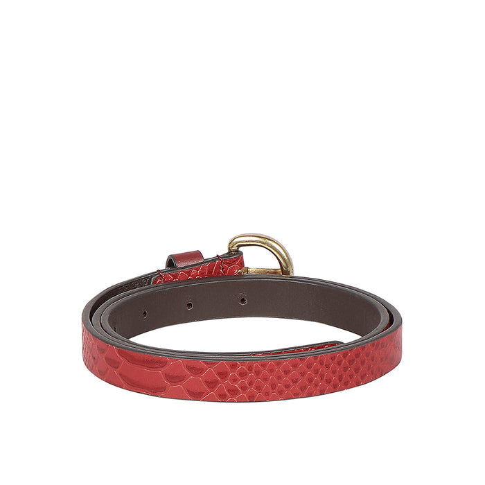 Akiko Women's Red Non Reversible Leather Belt