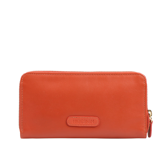 Alexa Orange Leather Zip Around Wallet