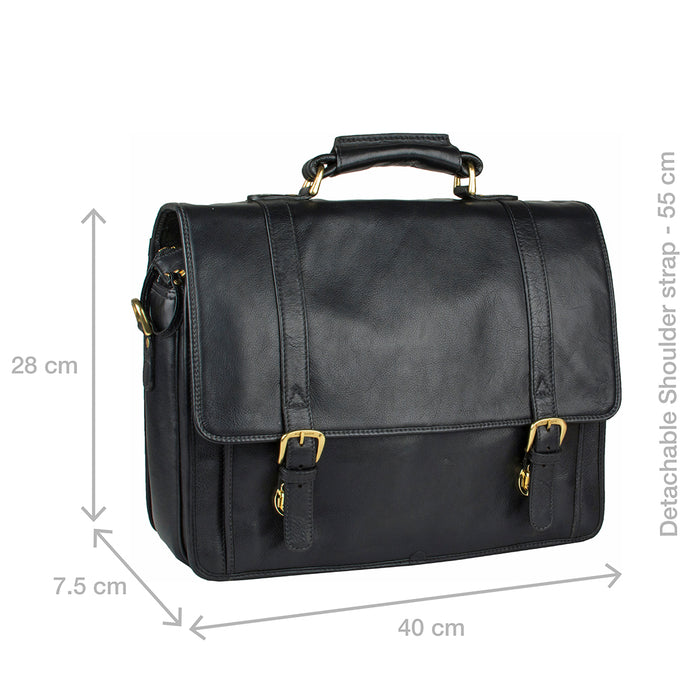 Andre 4215 Black Leather  Briefcase