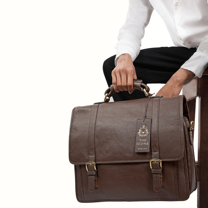 Andre 4215 Brown Leather  Briefcase