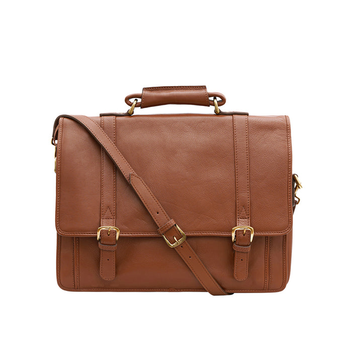 Andre 4215 Tan Leather  Briefcase