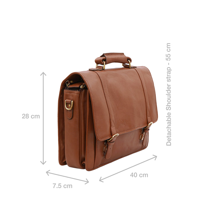 Andre 4215 Tan Leather  Briefcase