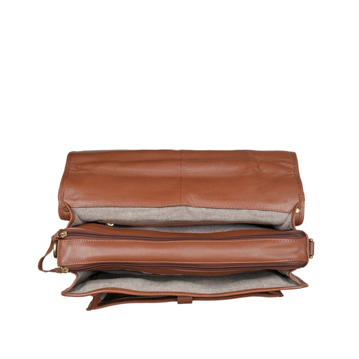 Andre 4215 Tan Leather  Briefcase