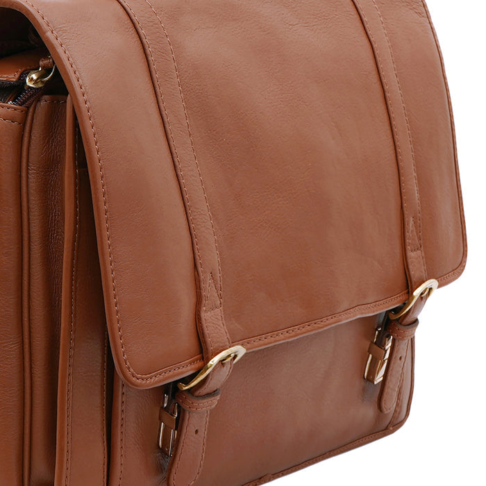 Andre 4215 Tan Leather  Briefcase