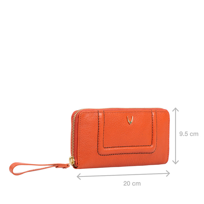 Aspen W1 Sb Orange Leather Zip Around Wallet