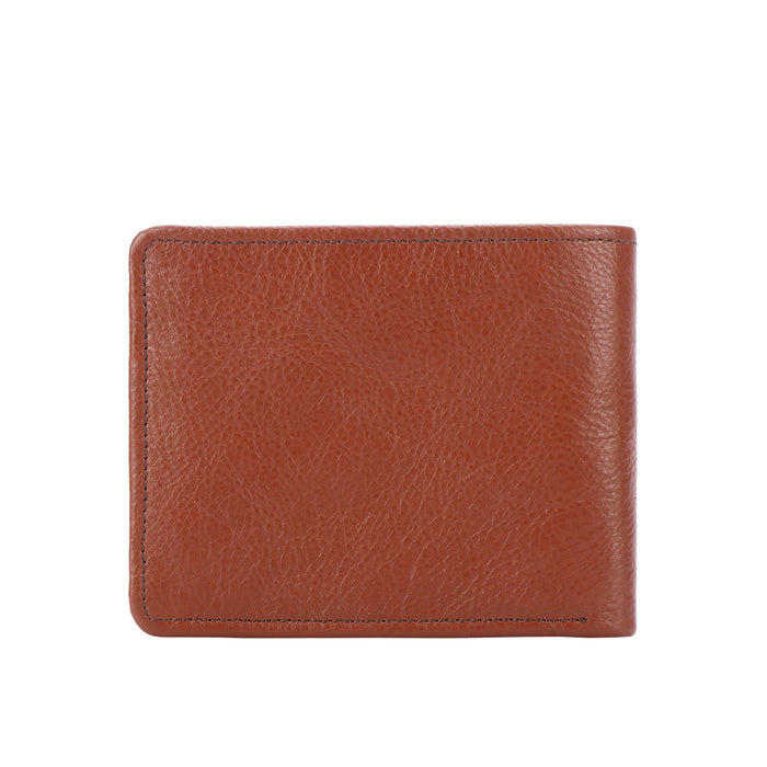 Asw005  Tan Leather Bi-Fold Wallet
