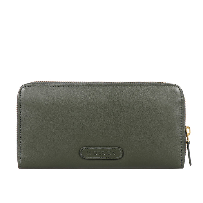 Atlanta  Green Leather Zip Around Wallet