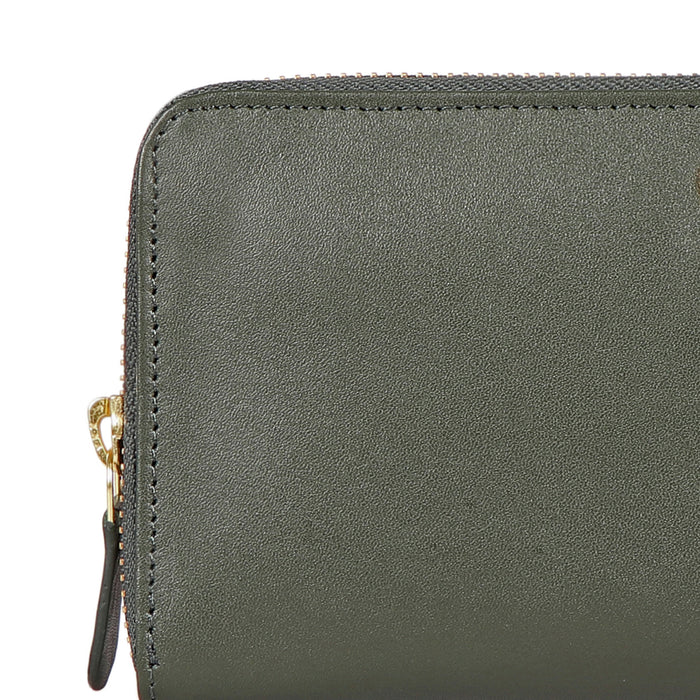 Atlanta  Green Leather Zip Around Wallet