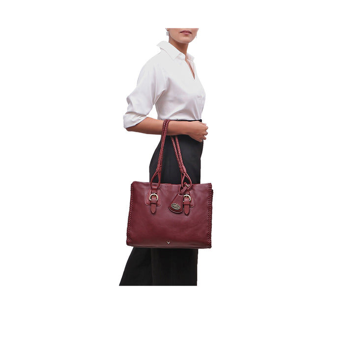 Baikal Marsala Leather Tote Bag