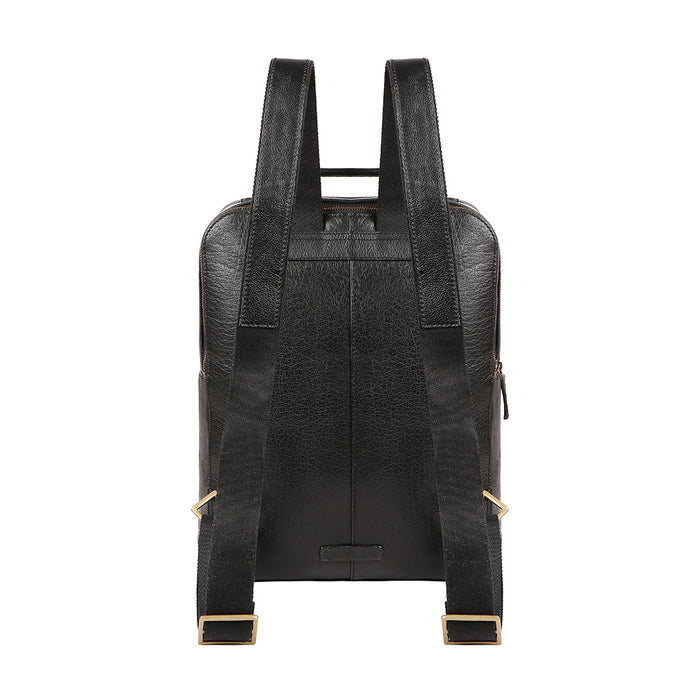 Barcelona 03 Black Leather  Backpack