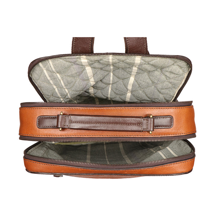 Barcelona 03 Tan Leather  Backpack