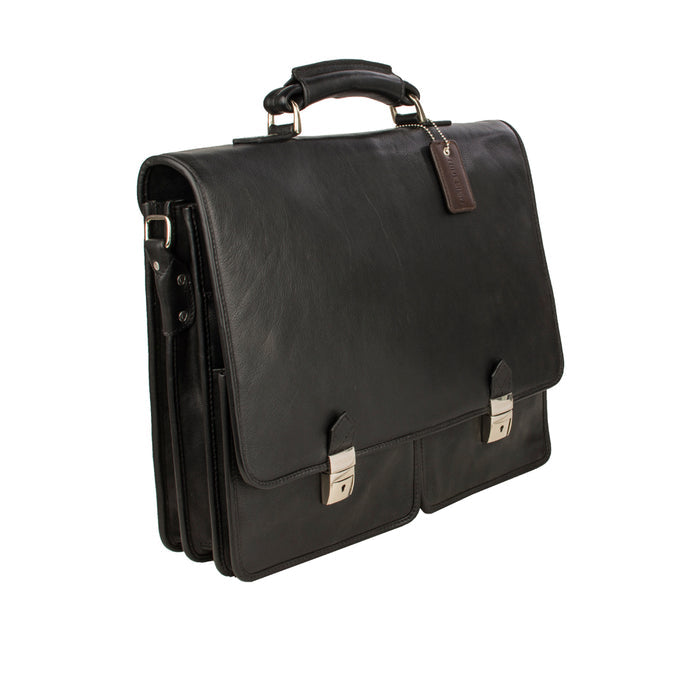 Bentley Parma Black Leather  Briefcase