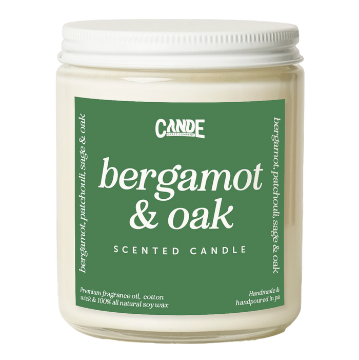 Bergamot & Oak Scented Candle