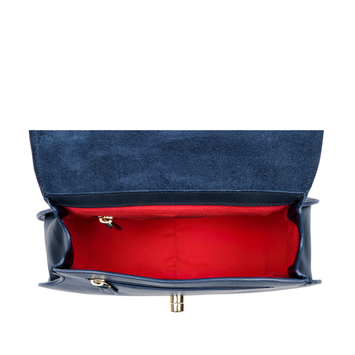 Billy 02 Blue Leather Crossbody
