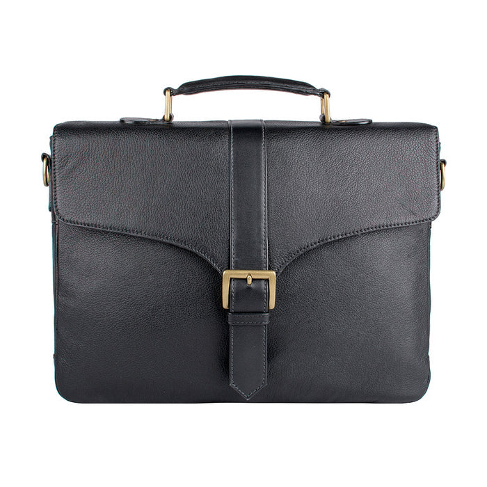 Bleaklow 01 Black Leather  Briefcase