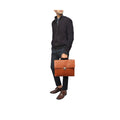 Bond 02 Tan Leather  Briefcase