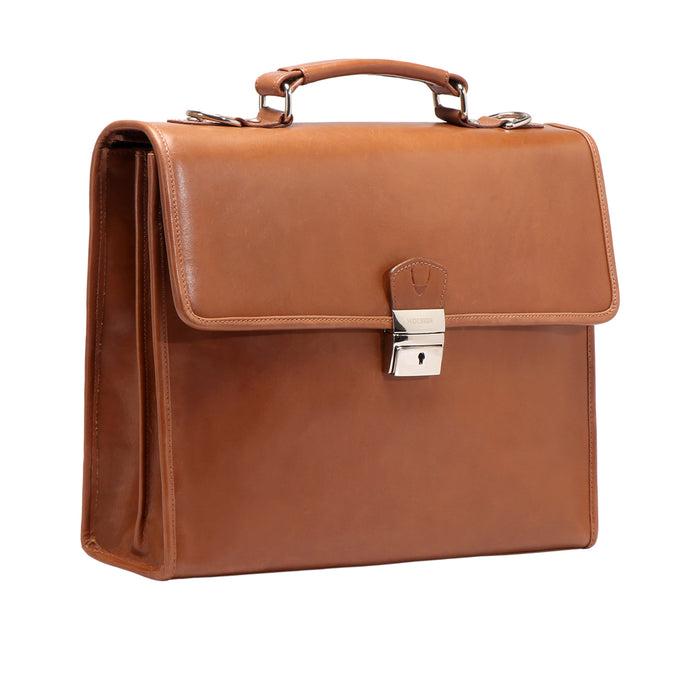 Bond 02 Tan Leather  Briefcase