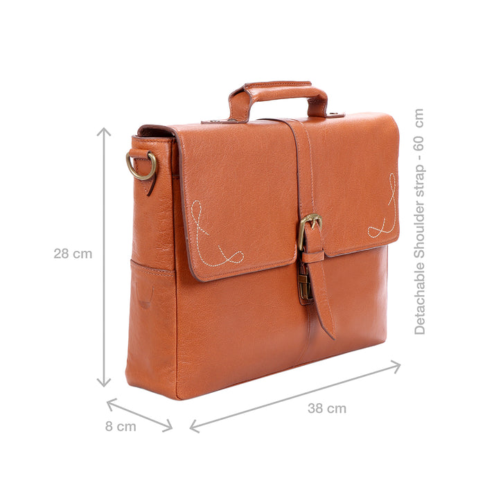 Boulder 02 Tan Leather  Briefcase